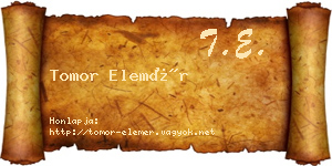 Tomor Elemér névjegykártya