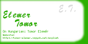 elemer tomor business card